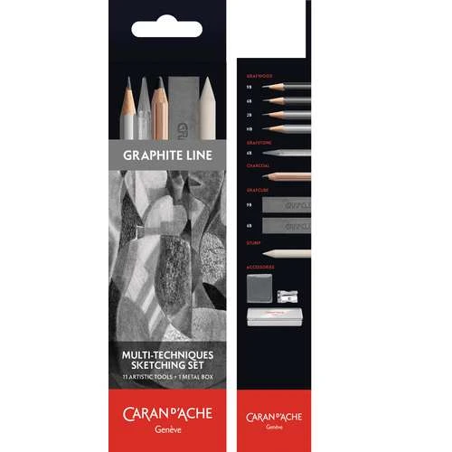 CARAN D'ACHE | GRAPHITE LINE Multi Techniques Sketching Set — 11 Artistic Tools 1 CARAN D'ACHE | GRAPHITE LINE Multi Techniques Sketching Set — 11 Artistic Tools