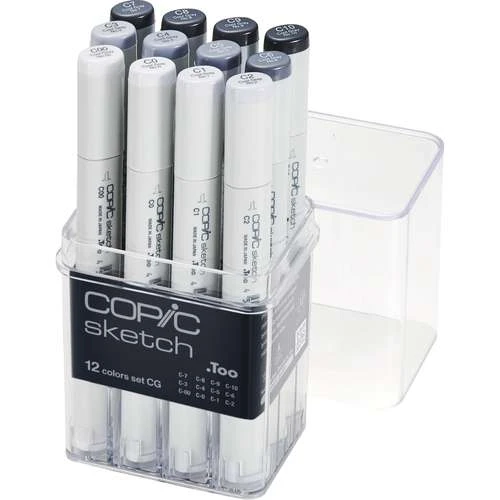 COPIC® | Sketch Marker Set CG — 12 X Cool Grey 1 COPIC® | Sketch Marker Set CG — 12 X Cool Grey