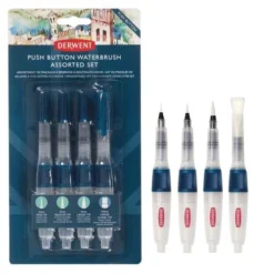 Derwent Push Button Waterbrush Assorted Set