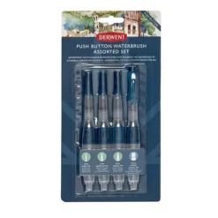 Derwent Push Button Waterbrush Assorted Set 7 Derwent Push Button Waterbrush Assorted Set -Painting Tool Store DerwentPushButtonWaterbrushAssortedSet 3