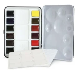 GOLDEN® | QoR® Mini Watercolour Box — 12 Half Pans -Painting Tool Store GOLDENC2AE7CQoRC2AEMiniWatercolourBoxE2809412halfpans 4
