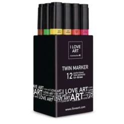 I LOVE ART | Twin Marker Sets — 12 Pens -Painting Tool Store ILOVEART7CTwinMarkerSetsE2809412pens 2