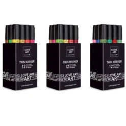 I LOVE ART | Twin Marker Sets — 12 Pens