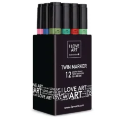 I LOVE ART | Twin Marker Sets — 12 Pens -Painting Tool Store ILOVEART7CTwinMarkerSetsE2809412pens 3
