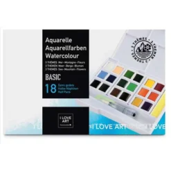 I LOVE ART | Watercolour Themed Set — 18 Pans