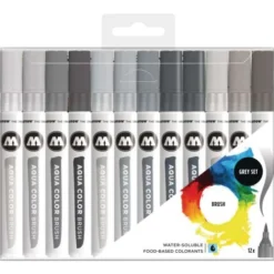 MOLOTOW™ | AQUA COLOR BRUSH Marker Sets — 12 Markers -Painting Tool Store MOLOTOWE284A27CAQUACOLORBRUSHMarkerSetsE2809412markers 2