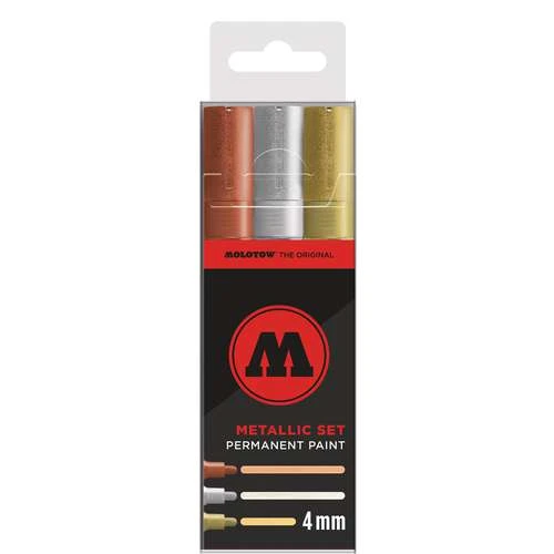 Molotow Metallic Set Permanent Paint Markers 1 Molotow Metallic Set Permanent Paint Markers