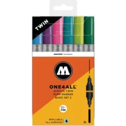 Molotow ONE4ALL Acrylic Twin Basic Sets -Painting Tool Store MolotowONE4ALLAcrylicTwinBasicSets 1