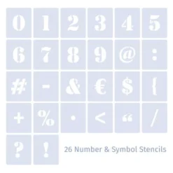 Qbix Number And Symbol Stencils -Painting Tool Store QbixNumberandSymbolStencils 2
