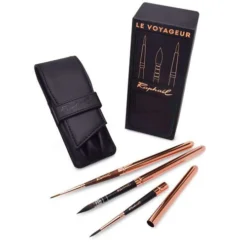 Raphaël® | Le Voyageur Leather Pouch Travel Set — 3 Brushes
