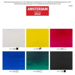 Royal Talens | AMSTERDAM Classroom Set — 6 X 120 Ml Tubes -Painting Tool Store RoyalTalens7CAMSTERDAMClassroomSetE280946x120mltubes 3