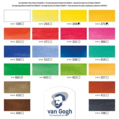 Royal Talens Van Gogh Watercolour Set - 18 Half Pans -Painting Tool Store RoyalTalensVanGoghWatercolourSet 18halfpans 2