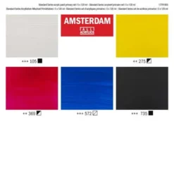 TALENS | AMSTERDAM ALL ACRYLICS Primary Set — 5 X 120 Ml Tubes -Painting Tool Store TALENS7CAMSTERDAMALLACRYLICSPrimarysetE280945x120mltubes 3