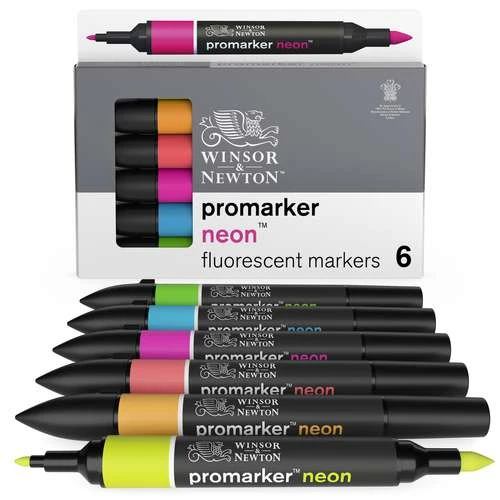 Winsor & Newton BrushMarker Fluorescent Set 1 Winsor & Newton BrushMarker Fluorescent Set